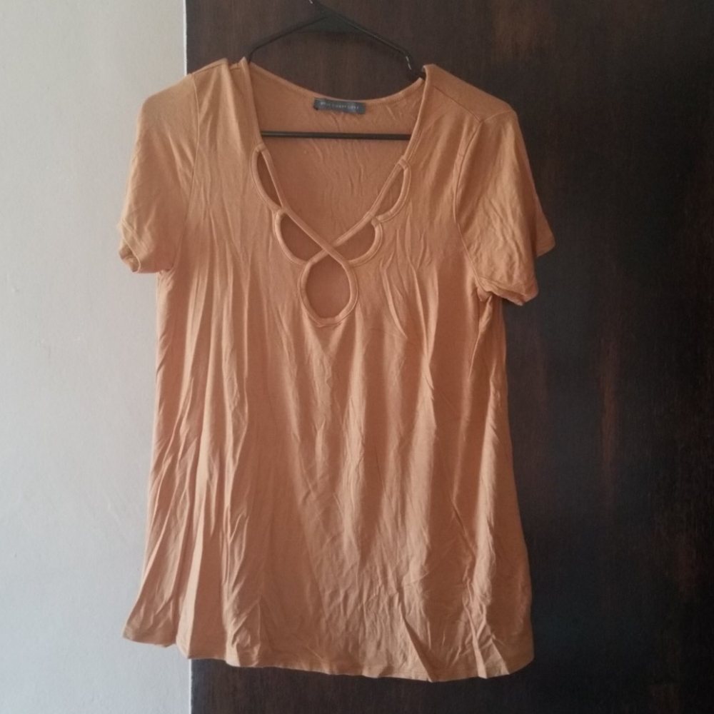 Gold T Shirt with Detail